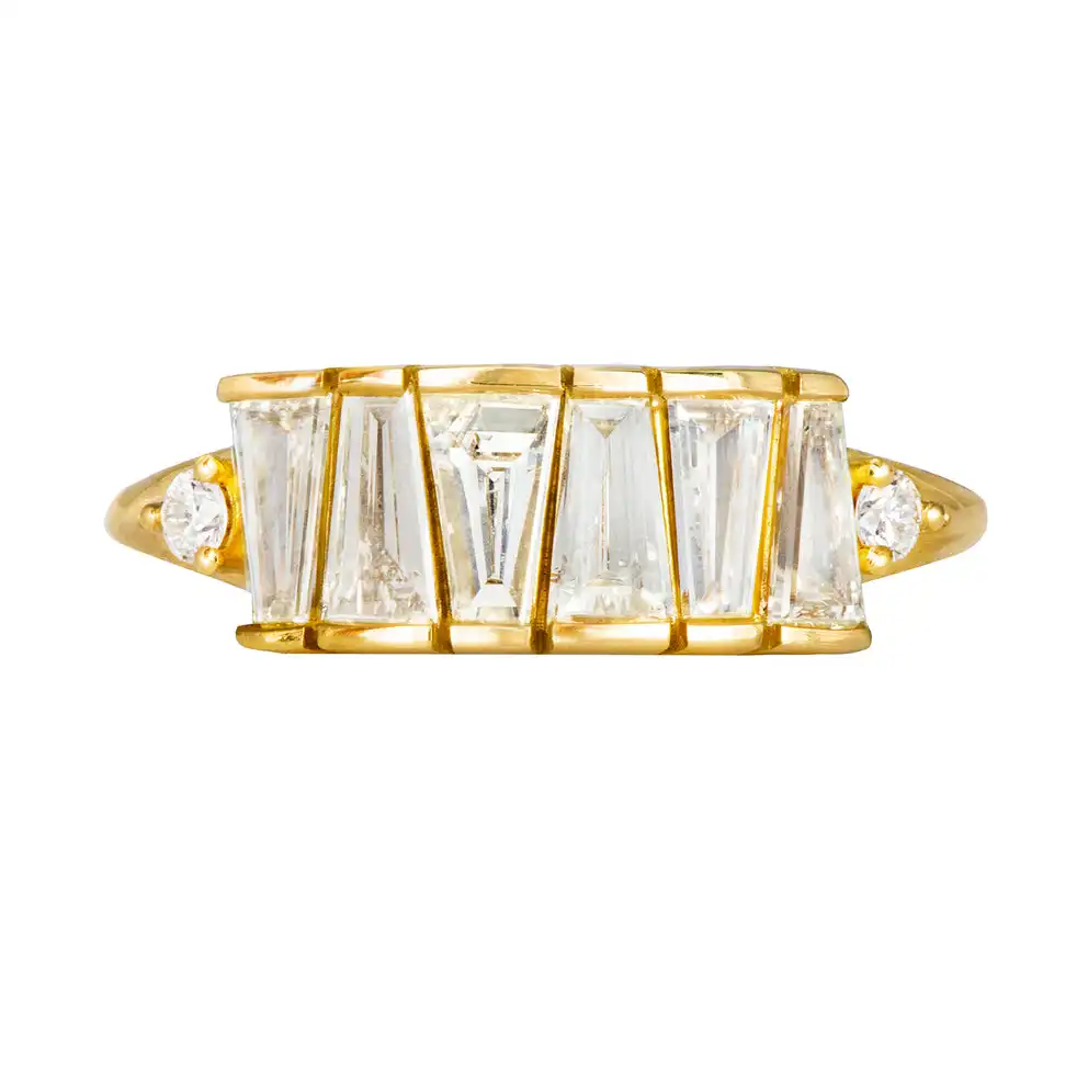 Moissanite anello di fidanzamento diamante sogni Baguette Band alternativa Baguette fede nuziale per donne eternità Moissanite anello