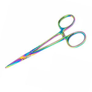 Pinzas Hemostáticas Kelly Rectas de 5.5 Pulgadas, Acero Inoxidable, Recubrimiento de Titanio Multicolor Arcoíris - Instrumento de Precisión de Grado Quirúrgico - Product Image 5