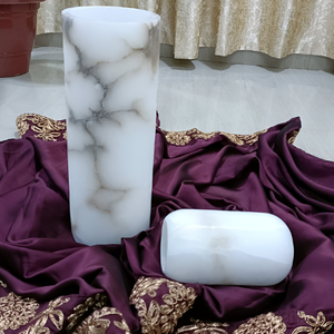 Exclusivo diseño personalizado ónix blanco portavelas fábrica India venta al por mayor venta caliente decoración del hogar para Navidad piedra de bajo precio - Product Image 2