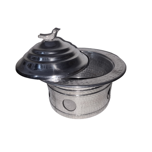 Plat de service alimentaire en acier inoxydable martelé taille personnalisée forme ronde plat de service alimentaire au prix le plus bas - Product Image 1