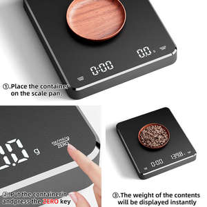 USB Type-C Rechargeable LED Digital 3000g/0.1g Coffee <b>Scale</b> Timer Household Kitchen <b>Electronic</b> <b>Scale</b> for Black Coffee - Product Image 6