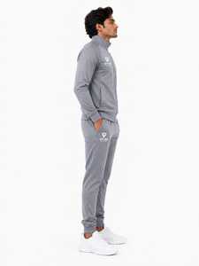 Conjunto Deportivo Unisex Gris con Capucha 2 en 1, Forro Polar, Manga Larga, Color Sólido, Informal, con Bolsillos Laterales y Cierre con Cordón, Estilo Otoñal - Product Image 4