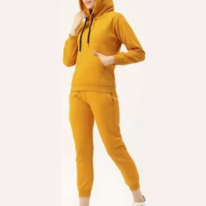 Ensemble de survêtement imprimé à capuche pour femmes en gros, logo personnalisé, haut tendance, teinture unie pour unisexe, taille plus - Product Image 3