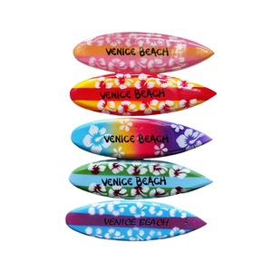 手工制作的加州冲浪板冰箱磁铁12厘米彩绘雕刻热带海滩和海洋纪念品磁铁 - Product Image 5