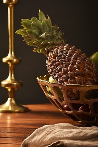 ตะกร้าผลไม้โลหะสีทองสำหรับเก็บผลไม้แบบแฮนด์เมดมีตัวอย่างสำหรับตกแต่งบ้านโรงแรม - Product Image 2