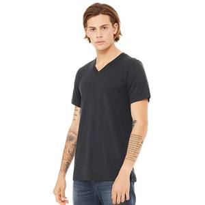 Black Unisex Custom <b>Men</b> Poly-rich Short Sleeve <b>V</b>-<b>neck</b> <b>T</b>-<b>Shirts</b> - Product Image 2