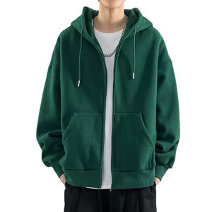 Sweat à capuche décontracté personnalisé avec fermeture éclair, manches longues, 100% coton, hiver, uni, écologique, haute qualité - Product Image 3