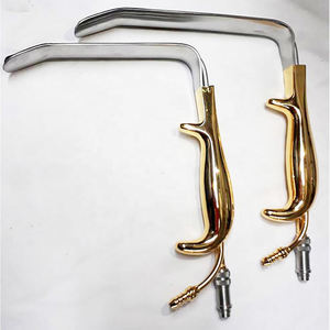 Retractor TEBBETTS Retractores de mama de fibra óptica con tubo de succión de dientes Instrumentos de cirugía plástica chapados en oro reutilizables - Product Image 1
