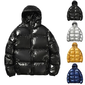 แจ็คเก็ตกันลมมีฮู้ดสีดำหนาแจ็คเก็ตขนเป็ดฤดูหนาว - Product Image 4