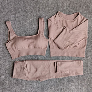 Ensemble de sport vintage personnalisé pour le printemps, tenue de yoga une pièce, taille élastique, écologique, respirant, vêtements de sport pour femmes, grande taille - Product Image 3