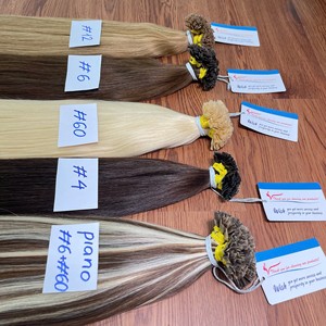 Prix de gros 100% pointe plate cheveux humains pointe kératine extensions de cheveux vietnamiens cheveux humains faciles à tenir bouclés - Product Image 4