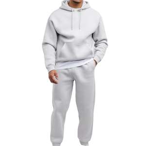 ชุดวอร์มผู้ชายแบบสั่งทำโลโก้ ชุดสองชิ้นผ้าหนา กางเกงทรงบาน พิมพ์ลายพัฟฟ์ ชุดสเวตสูททรงโอเวอร์ไซส์ - Product Image 1