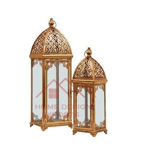Decoración de Ramadán, Arreglos de Velas, Farol de Vela Interior, Portavelas Marroquí con Acabado en Oro Rosa - Product Image 1