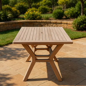 Table de patio carrée pliante en bois design scandinave durable pour cour hôtels parcs villas mobilier d'extérieur - Product Image 1