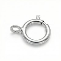 Fermoir rond à ressort plaqué argent 925, anti-ternissement, sans nickel, pour la fabrication de bijoux DIY, vente en gros, fournisseur OEM