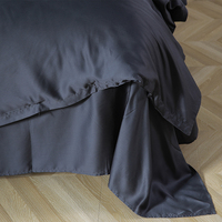 Ensemble de draps plats doux pour lit queen size, couleur personnalisée, respectueux de la peau, en bambou lyocell certifié OEKO-TEX, 300tc