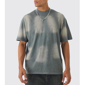 T-shirts pour hommes Vente en gros Personnalisé Qualité Exportation Dernière Conception Surdimensionné Col étendu Eau de Javel Soleil - Product Image 4
