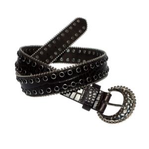 New Arrival Fashion Design Rivet <b>Studs</b> Full Grain Leather <b>Belt</b> Women's Jeans <b>Belt</b> Genuine Leather with Zinc Alloy Pin Buckle - Product Image 3