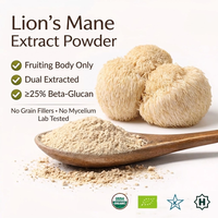 Poudre d'extrait de Hericium Erinaceus (Crinière de lion) en vrac sous marque privée, pure et biologique, double extrait de champignon Crinière de lion