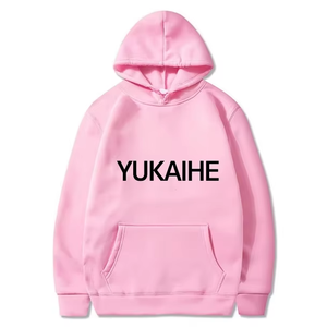 Sweat à capuche en tissu polaire surdimensionné unisexe YKH 240GSM personnalisé propre logo transfert impression colorée sweat à capuche pour hommes vente en gros - Product Image 4