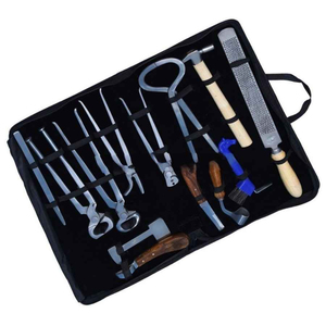 Kit completo de herramientas profesionales para herrador para caballos, pinza para pezuñas, cuchillo raspador, extractor de cubierta, juego de recorte, equipo veterinario - Product Image 3