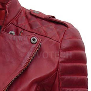 Chaqueta de cuero para mujer personalizada de la mejor calidad, hecha en Pakistán, chaquetas de cuero genuino para moto de alta calidad para mujer, novedad - Product Image 4