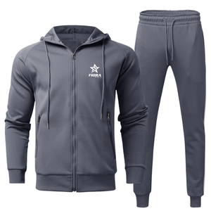 Chándal deportivo con sublimación sólida con capucha, chándal de entrenamiento, diseño personalizado, ropa deportiva de dos piezas, chaqueta, pantalones para correr para hombre - Product Image 1
