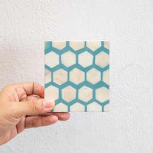 Ensemble de dessous-de-verre en mosaïque d'os opulents, logo personnalisé, sous-verres pour boissons, pour table à thé ou à café de luxe, collection de cadeaux haut de gamme pour la salle à manger et les fêtes - Product Image 2