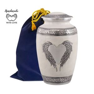 Mini recuerdo moderno antiguo, urna de cremación de aluminio recubierta de esmalte para cenizas de mascotas adultas, almacenamiento de cenizas conmemorativas funerarias religiosas - Product Image 1