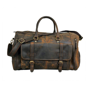 Sacs de voyage en cuir véritable de luxe faits à la main Logo personnalisé - Léger Durable Fermeture à glissière Grande capacité Sac de voyage pour hommes - Product Image 1