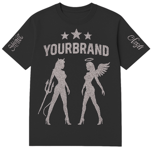 Vente en gros de t-shirt avec strass logo personnalisé en cristal bling streetwear t-shirt surdimensionné en coton lourd fournisseur d'usine OEM - Product Image 1
