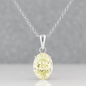 Pendentif en diamant naturel jaune clair de 1.00 carats certifié GIA avec or blanc massif Fournisseur exclusif de diamants authentiques - Product Image 1