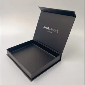 Luxo Gold Foil Stamping Matte Black Skincare Perfume Loção Rígido Papelão Presente Embalagem Caixa Magnética com Inserção De Espuma