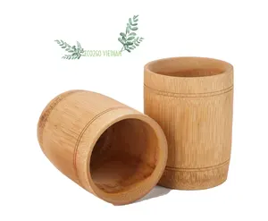 Taza de bambú hecha a mano/cuidadosamente grabada/segura y ecológica/Eco2go Vietnam