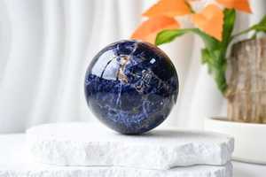 Esfera de Lapislázuli, Bola de Cristal Pulida, Hecha a Mano, Ecológica, Arte Feng Shui, Coleccionable, Decoración para el Hogar - Product Image 2