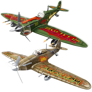 1/36 WW2 người anh Spitfire máy bay chiến đấu máy bay quân sự máy bay gạch mô hình Kit quân đội Đồ chơi lắp ráp máy bay nhựa xây dựng khối Bộ - Product Image 1