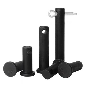 Goupille cylindrique à tête plate en acier au carbone grade 8.8, oxyde noir, avec trou, goupille de centrage, goupille de positionnement, goupille à rouleau M6 M8 M10 M12 M14 M16 - Product Image 1