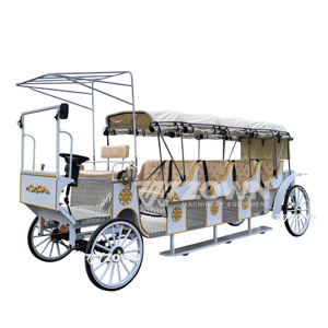 Electric Classic Sightseeing 4-Row 4-Wheel Wedding Royal Horse Carriage para 4-6 personas Nuevo - Product Image 1