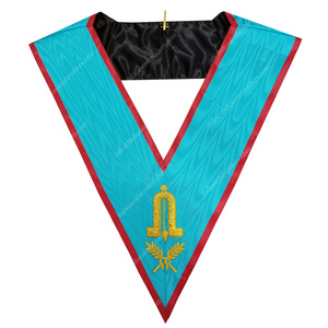 MAÇONNIQUE REGALIA BLEU LODGE ASSR SECRÉTAIRE COLLIER FRANC-MAÇON COLLIER BRODERIE À LA MAIN - Product Image 5