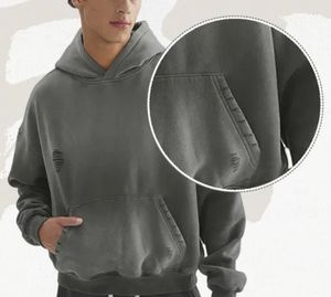 เสื้อมีฮู้ดแขนยาวผ้าฟลีซแบบครอปสำหรับผู้ชายทรงโอเวอร์ไซส์แบบย้อนยุค - Product Image 2