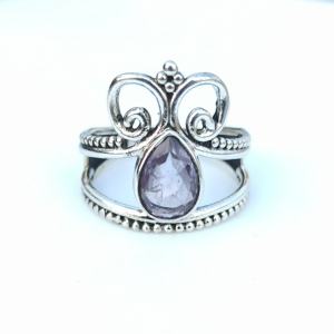 Precio directo de fábrica Anillo bohemio de Plata de Ley 925 Diseño personalizable con piedras preciosas de amatista natural Joyería fina de diamantes - Product Image 1