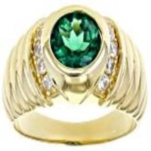 Bague pour homme en argent sterling avec émeraude créée en laboratoire vert fait à la main pour mariage de fiançailles pour homme - Product Image 2