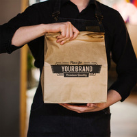 Sacs en papier kraft recyclé sur mesure, 6LB 20LB, pour l'emballage du pain, la vente au détail, les plats à emporter, les sacs de transport pour l'épicerie et les aliments