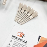 Kit de Pinzas Profesionales para Extensiones de Cabello Beige, Ecológicas, de Acero Inoxidable de Grado Quirúrgico, Pinza para Puntas de Queratina y Cuentas de Cabello, Personalizadas