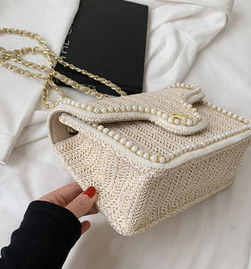 Bolsos de Paja Elegantes Hechos a Mano, Bolsos de Hombro de Paja Personalizados para Mujer, Productos al por Mayor - Product Image 2
