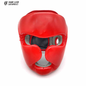 Protector de cabeza transpirable Muay Thai profesional personalizado cuero de vaca al por mayor - Product Image 1