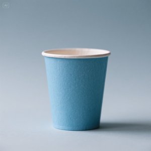Vasos de papel resistentes de 8 oz, paquete de 100, azul ecológico - Product Image 1