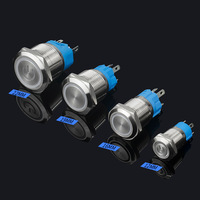 12/16/19/22MM bouton poussoir en métal interrupteur à réinitialisation automatique verrouillage rond LED bouton de démarrage lumineux