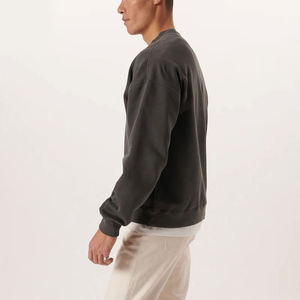 Sudadera con Capucha de Diseñador para Hombre, Estilo Vintage, Color Sólido, Ligera, Cuello Redondo, con Hombros Caídos, Ropa Casual de Calle - Product Image 4