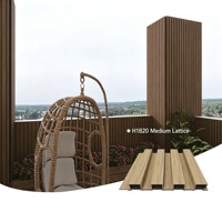Panneau de grille extérieure moderne ASA co-extrudé WPC à quatre nervures, 180 mm de largeur de couverture, classe B1, ignifuge, étanche pour les façades et les murs de villas